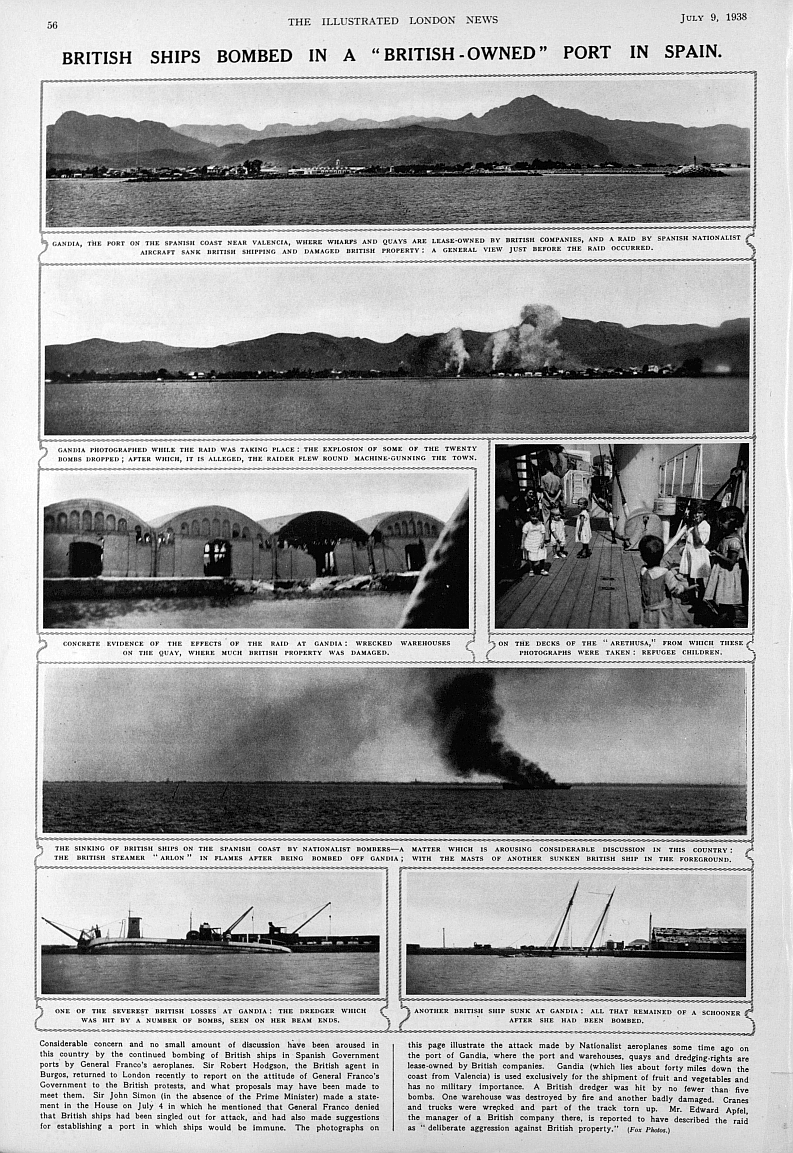 British ship bombed July 9th 1938